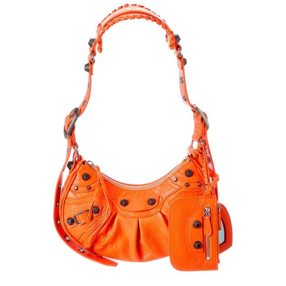 Balenciaga Le Cagole Xs Leather Hobo Bag, Orange